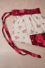 Vintage 1950s Floral Cotton Apron