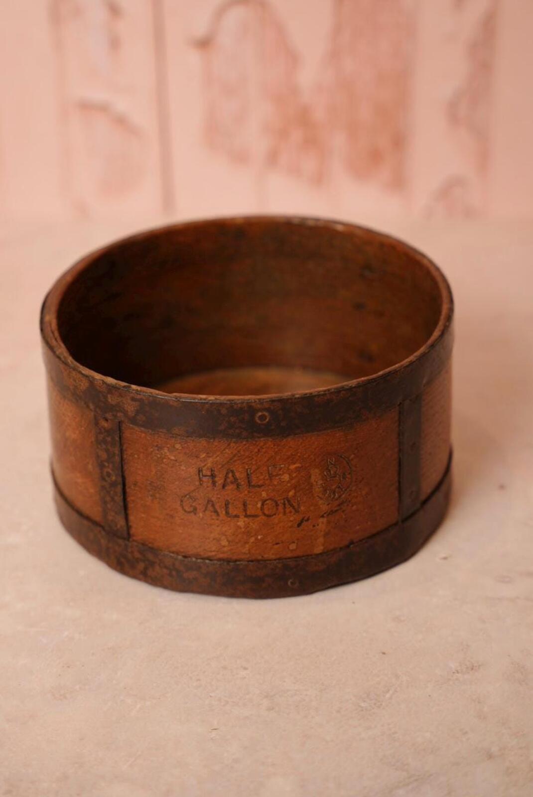 Antique Half Gallon Wooden Grain Measure