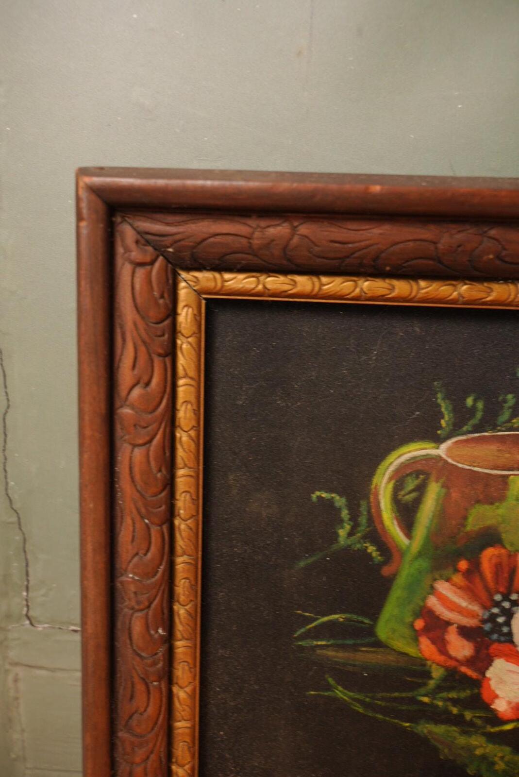 Vintage Floral Still Life Oil Painting