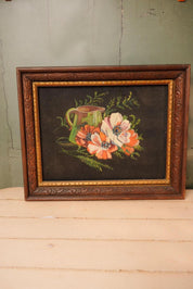 Vintage Floral Still Life Oil Painting