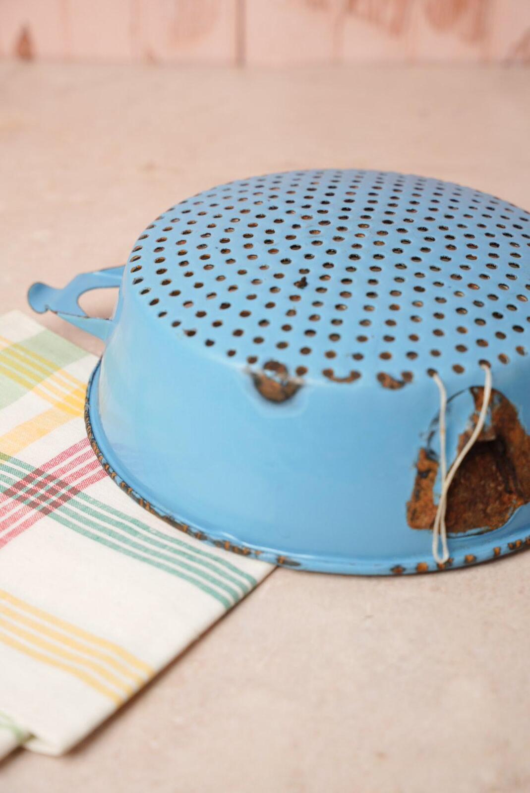 Blue Enamel Colander