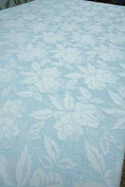 Vintage Cecchi Blue Floral Damask bed throw