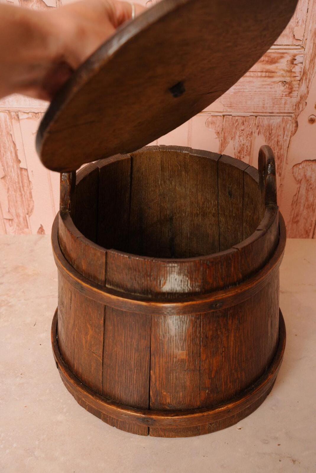Wooden Firkin Flour Bucket