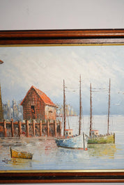 Harbour Oil Painting