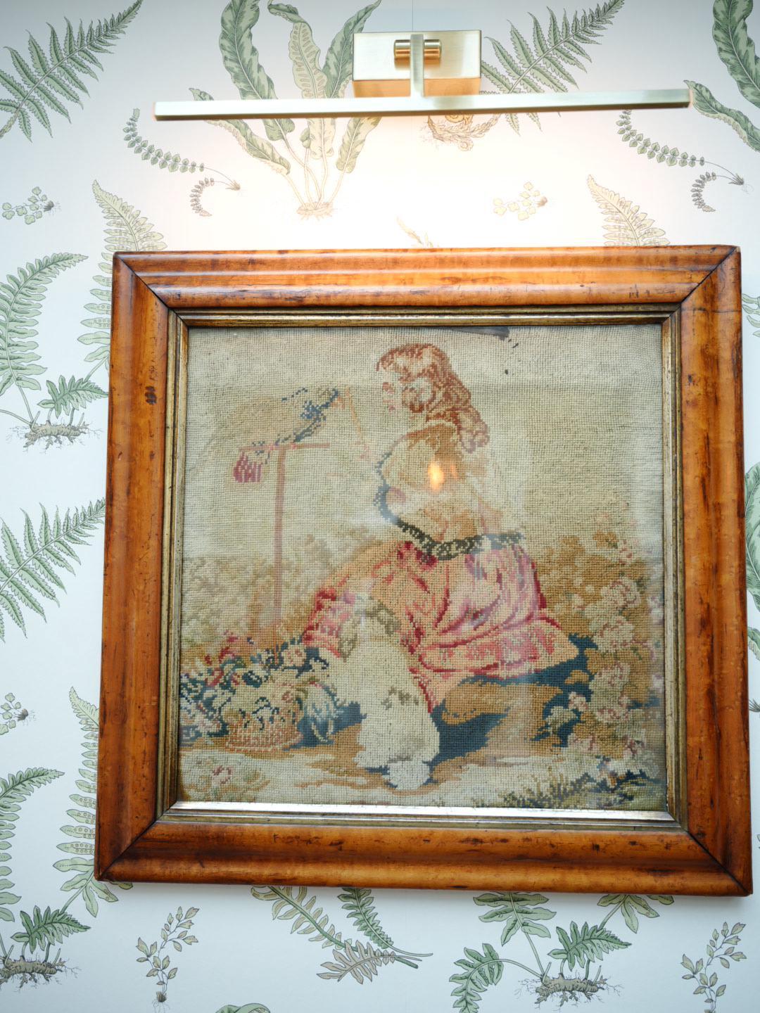 Victorian Framed Needlepoint Tapestry