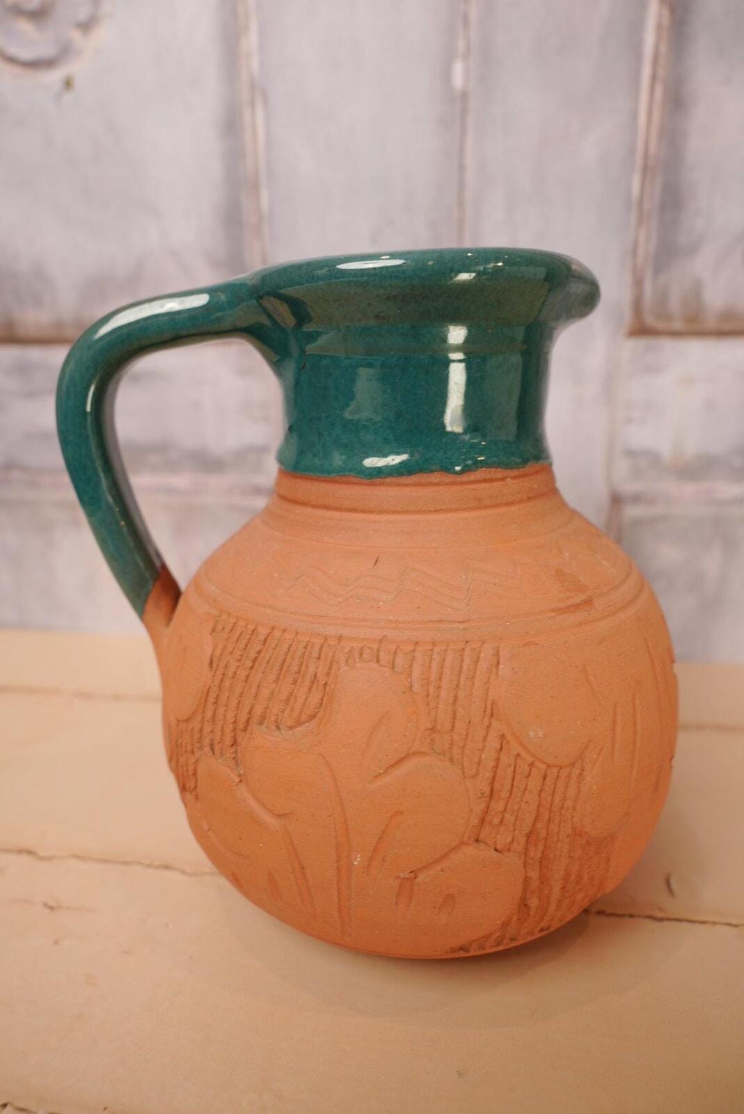 Vintage Terracotta Glazed Jug