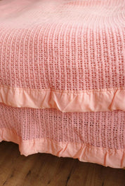 Vintage Pink Crochet Bed Throw