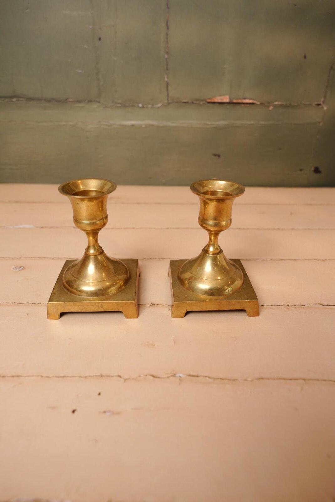 Pair Vintage Brass Candlesticks