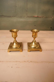 Pair Vintage Brass Candlesticks