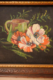 Vintage Floral Still Life Oil Painting