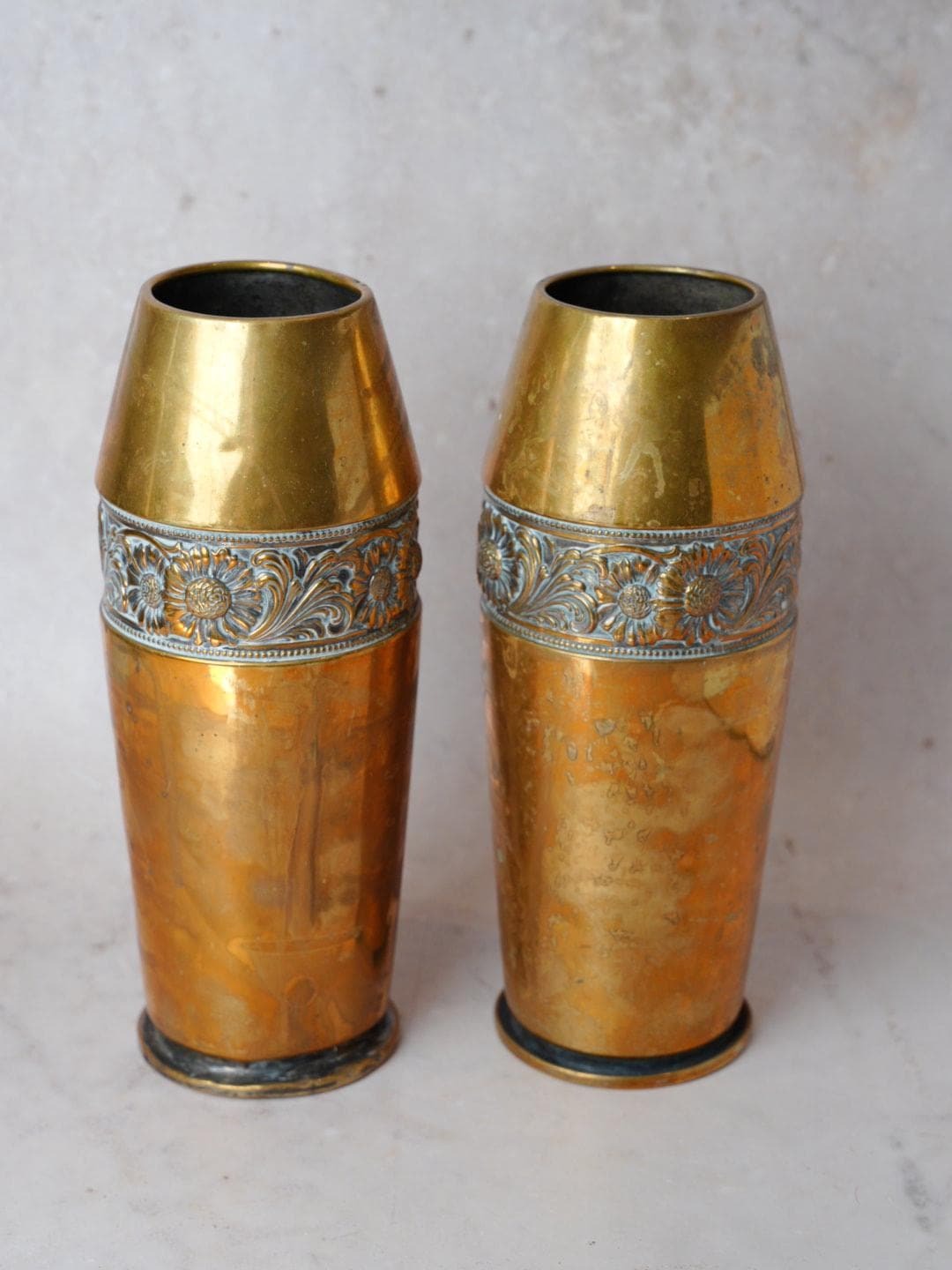 Pair of Vintage Brass Vases