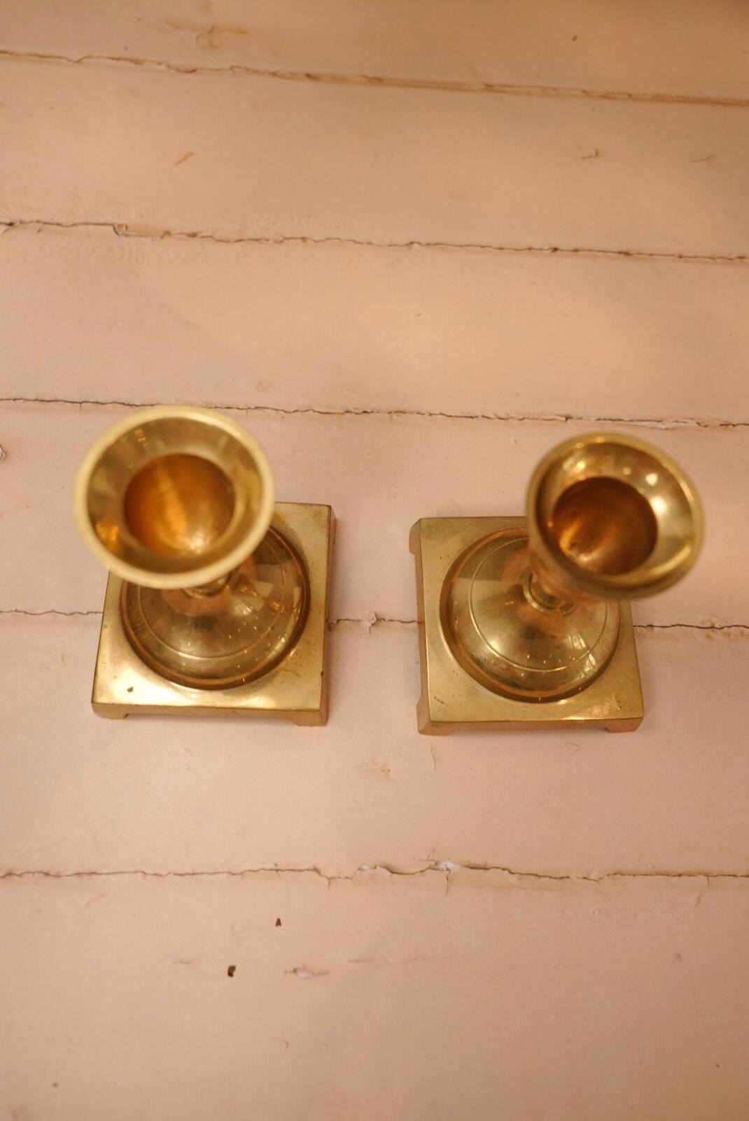 Pair Vintage Brass Candlesticks