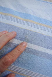 Vintage Blue Striped Tablecloth