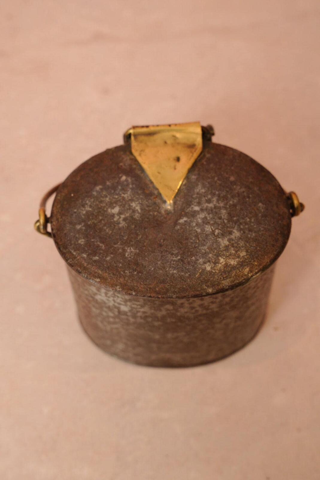Antique Metal Cream Canister