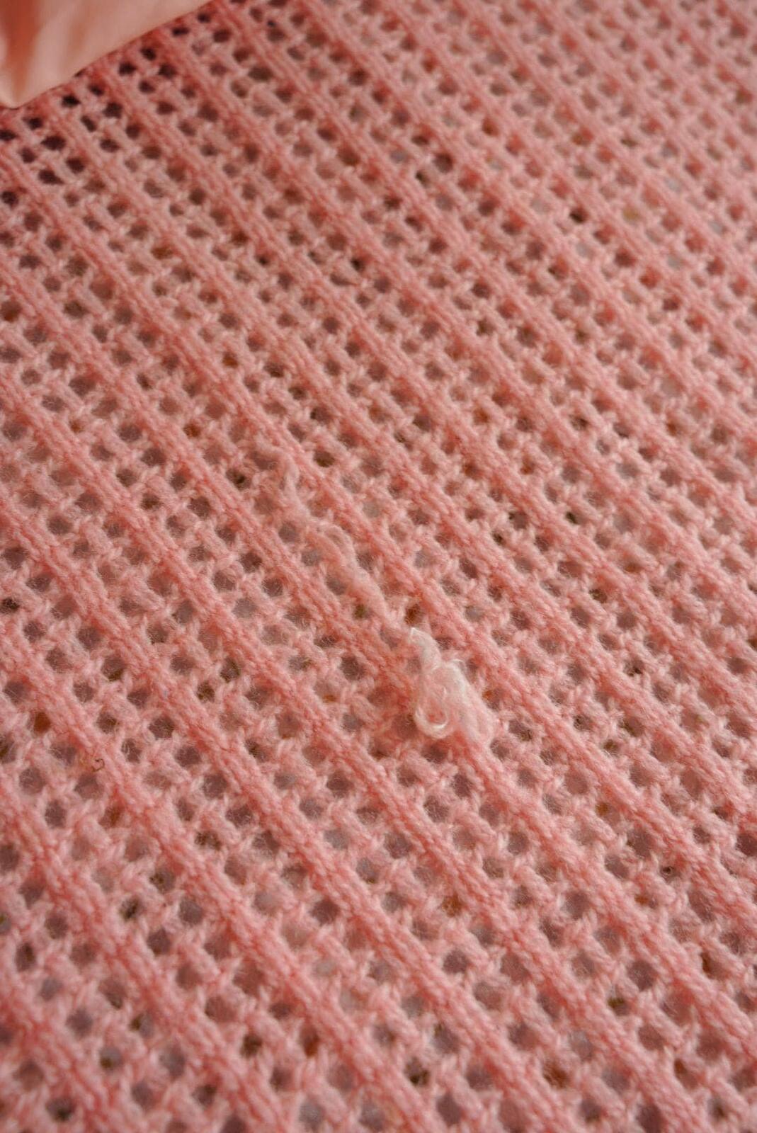 Vintage Pink Crochet Bed Throw