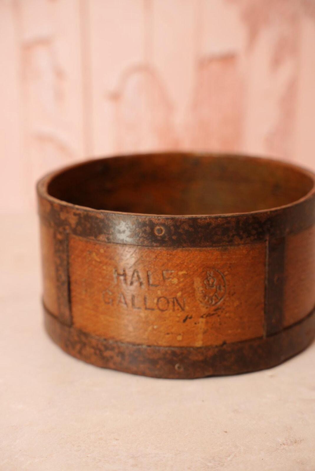 Antique Half Gallon Wooden Grain Measure