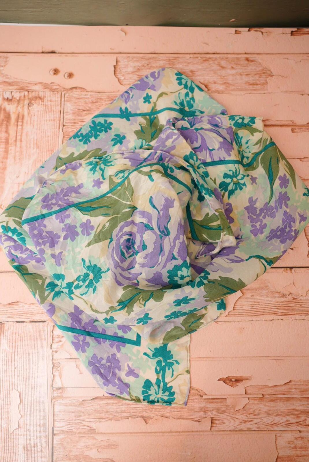 Vintage Floral Square Scarf