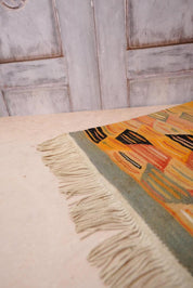 Vintage Kilim-Style Flatwoven Rug