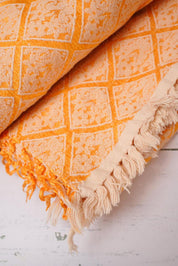 Vintage Orange Moroccan Style Throw
