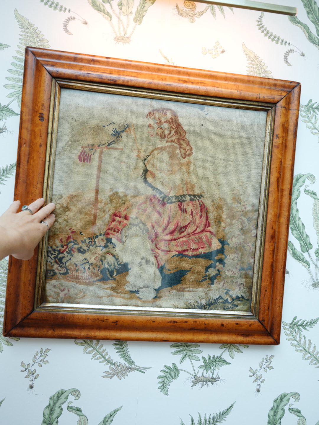 Victorian Framed Needlepoint Tapestry