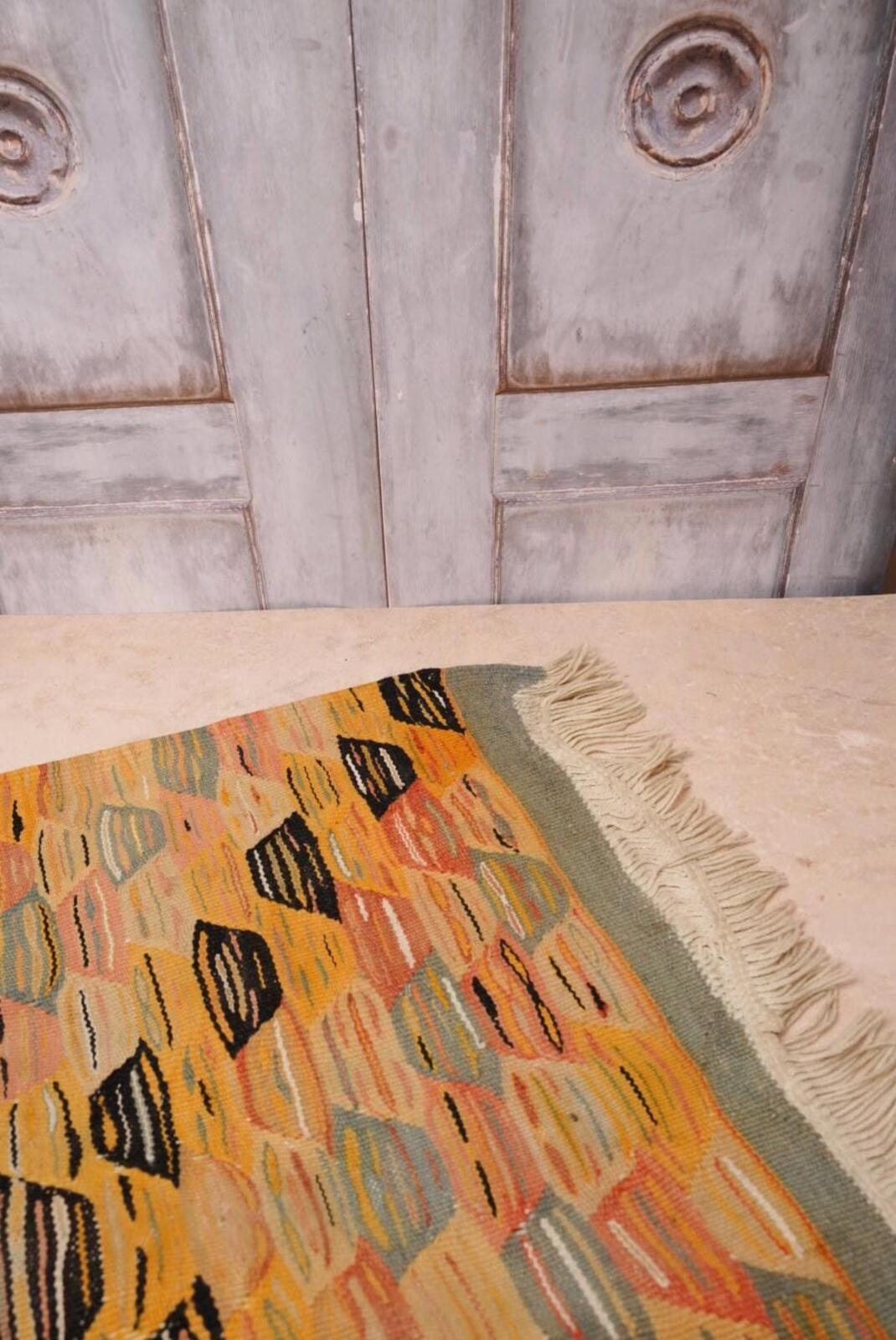 Vintage Kilim-Style Flatwoven Rug