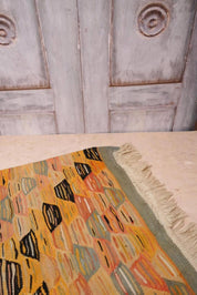 Vintage Kilim-Style Flatwoven Rug