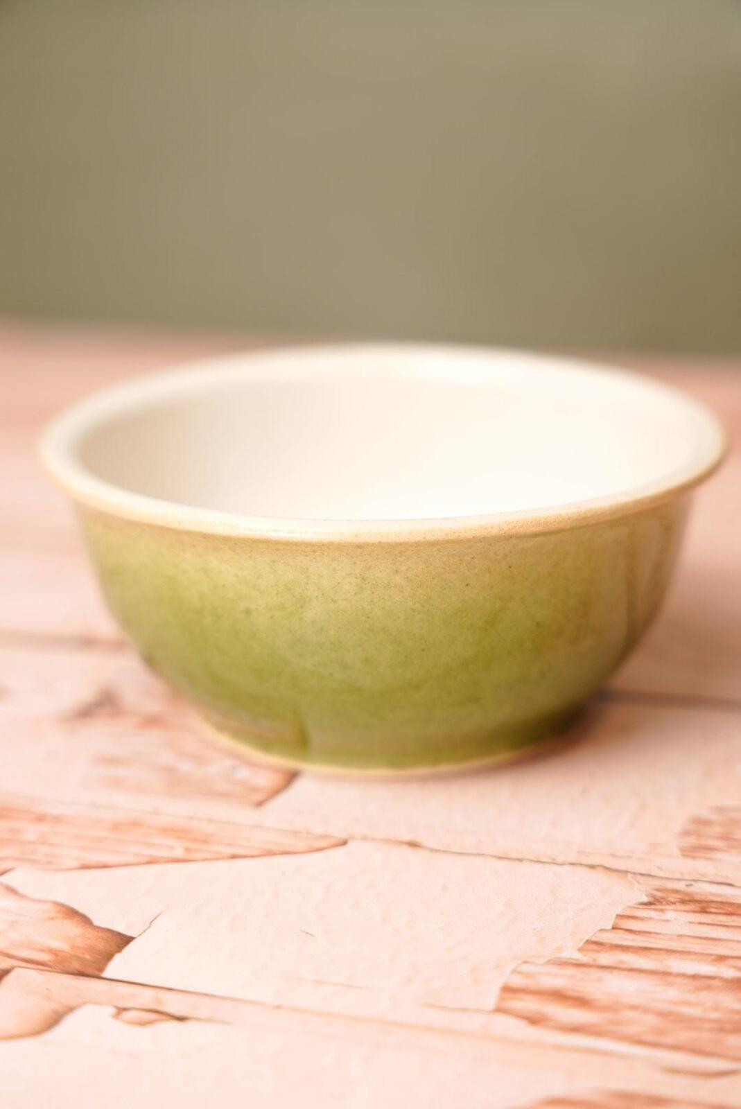 Vintage Green Ceramic Bowl