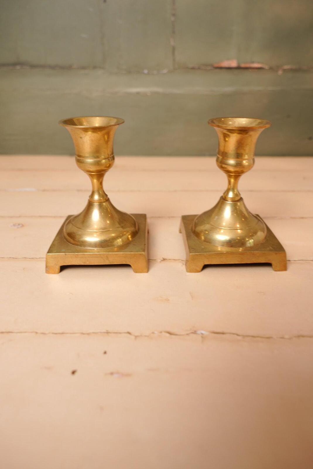 Pair Vintage Brass Candlesticks