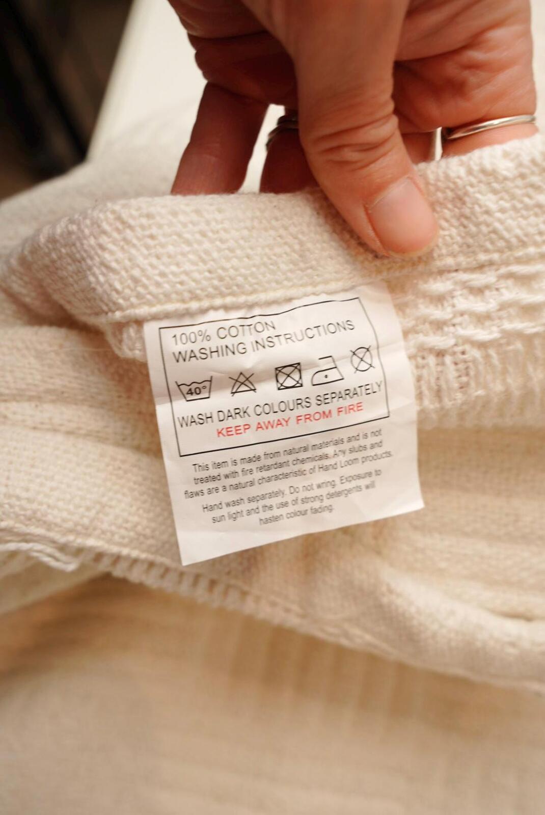 Cream Cotton Bedspread Throw