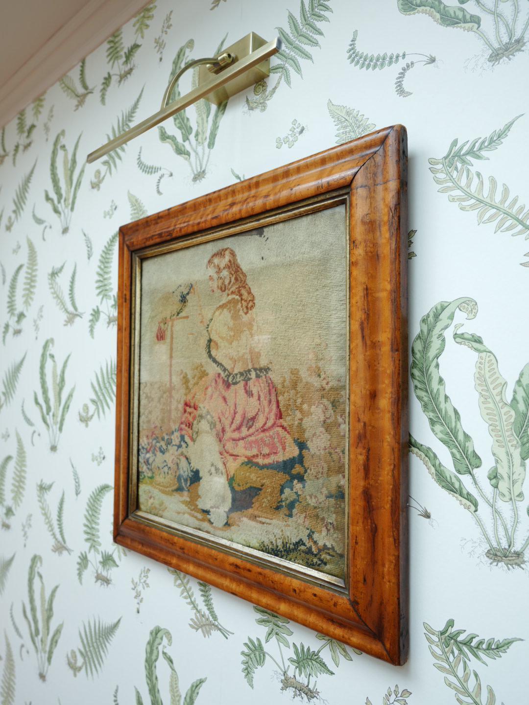 Victorian Framed Needlepoint Tapestry