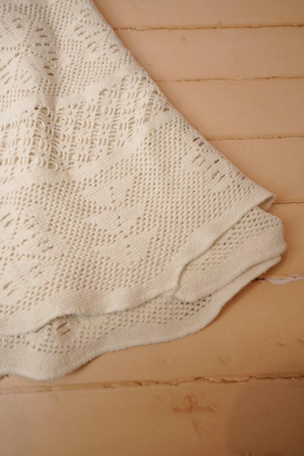 White Oval Crochet Tablecloth