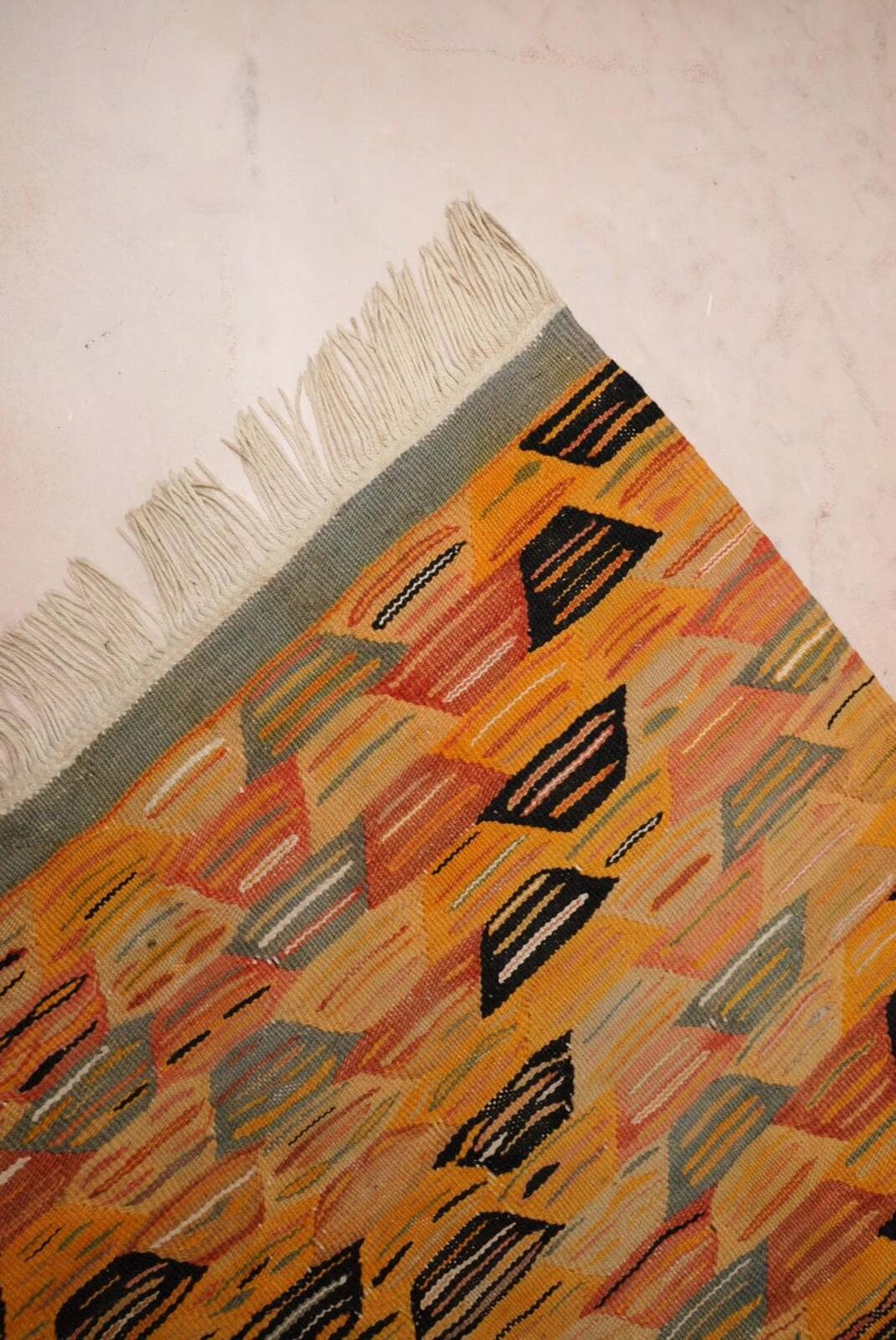 Vintage Kilim-Style Flatwoven Rug