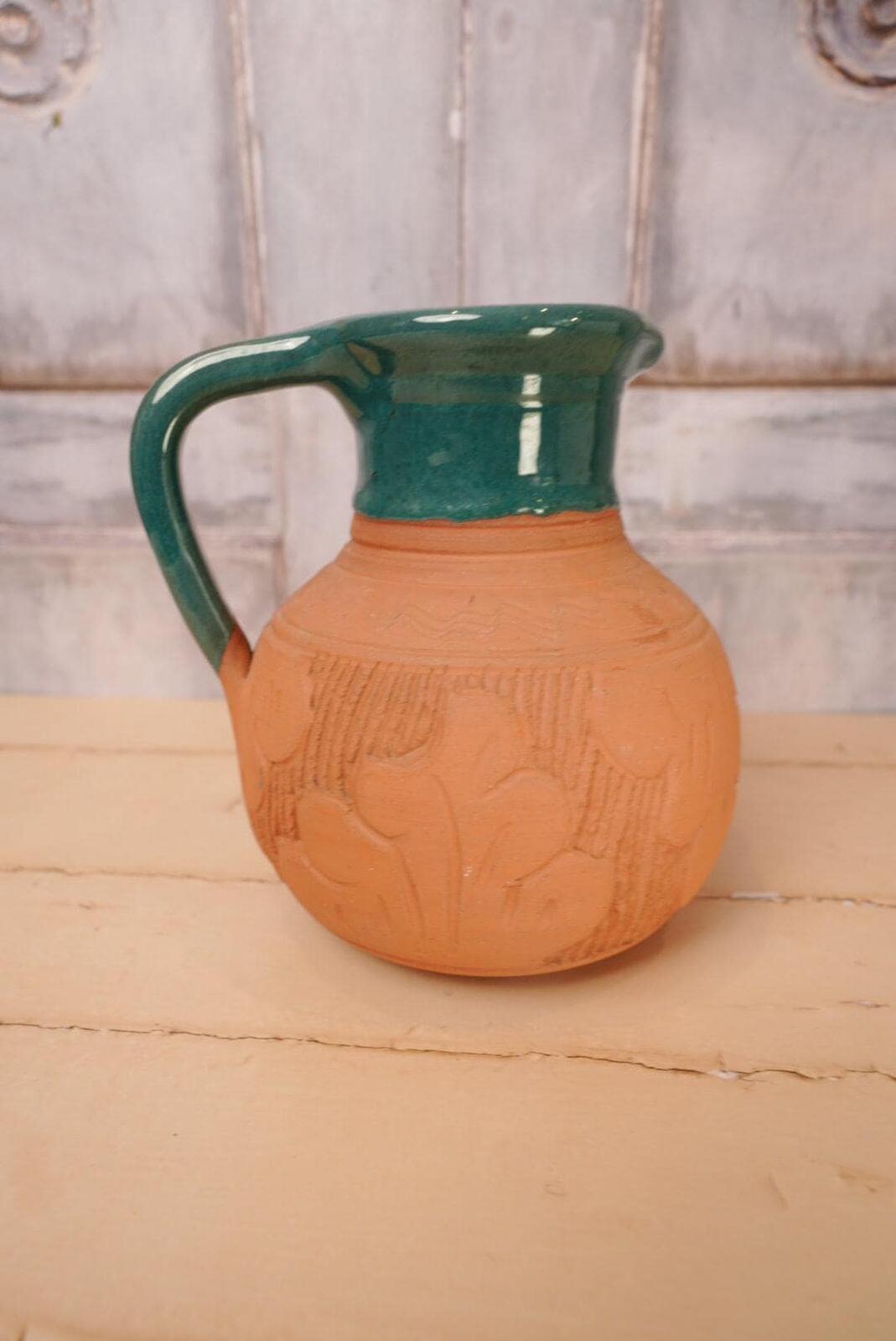 Vintage Terracotta Glazed Jug