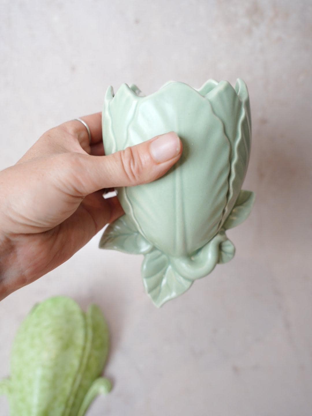 Green Pair Leaf Wall Pocket Vases