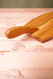 Vintage Wooden Cheese Board With Handle