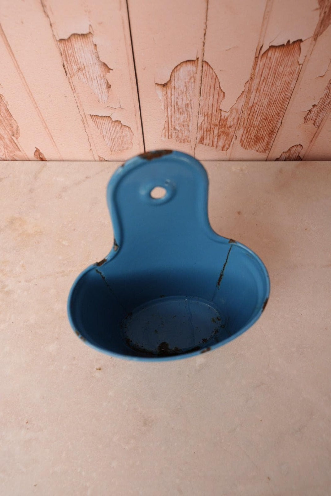Blue Enamel Soap Pot
