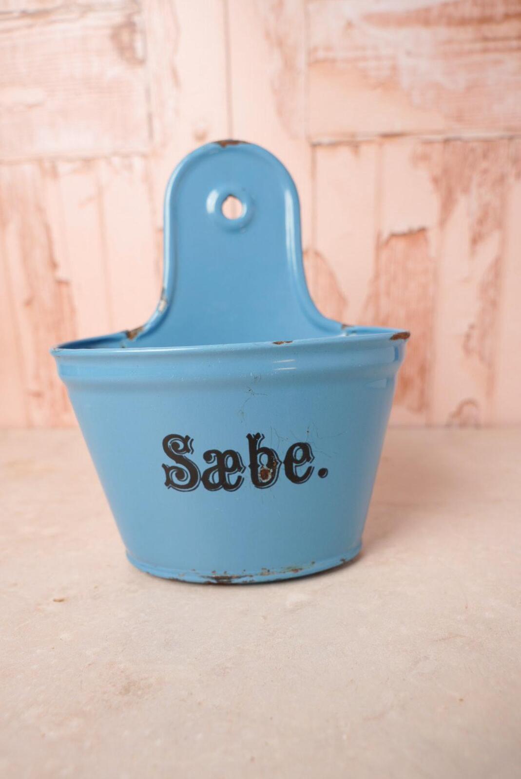 Blue Enamel Soap Pot