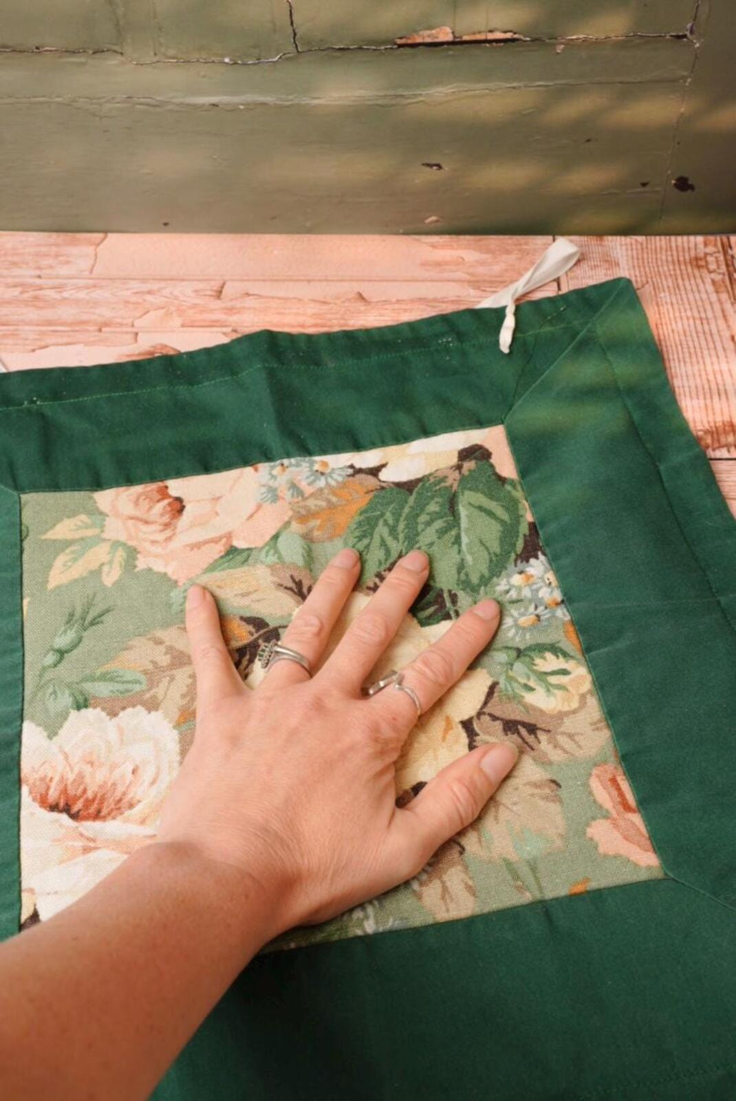 Vintage Green Drawstring Bag