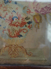 Victorian Framed Floral Needlepoint Tapestry