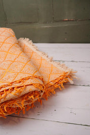 Vintage Orange Moroccan Style Throw