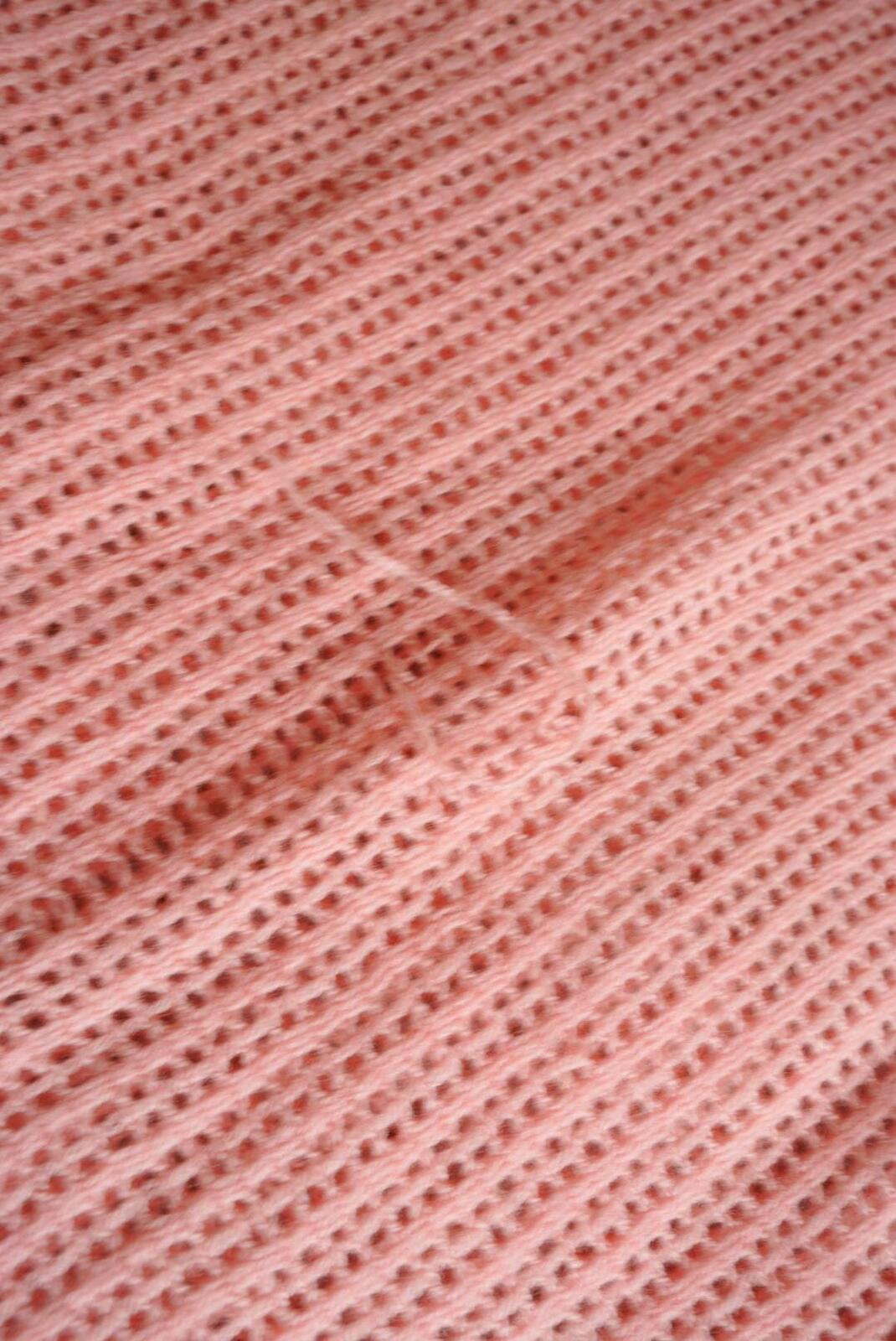 Vintage Pink Crochet Bed Throw