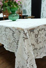 Vintage White Lace Tablecloth
