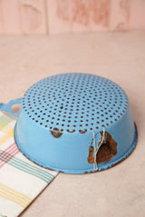Blue Enamel Colander