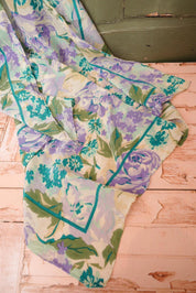 Vintage Floral Square Scarf