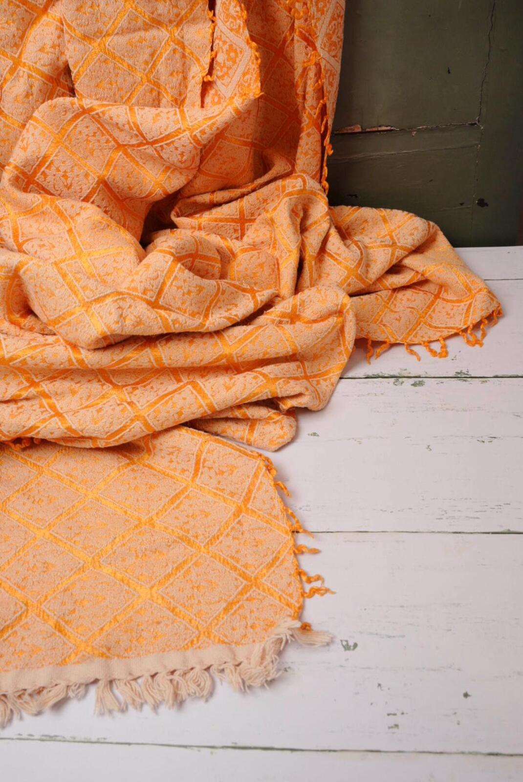 Vintage Orange Moroccan Style Throw