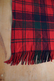 Vintage Red Green Tartan Throw