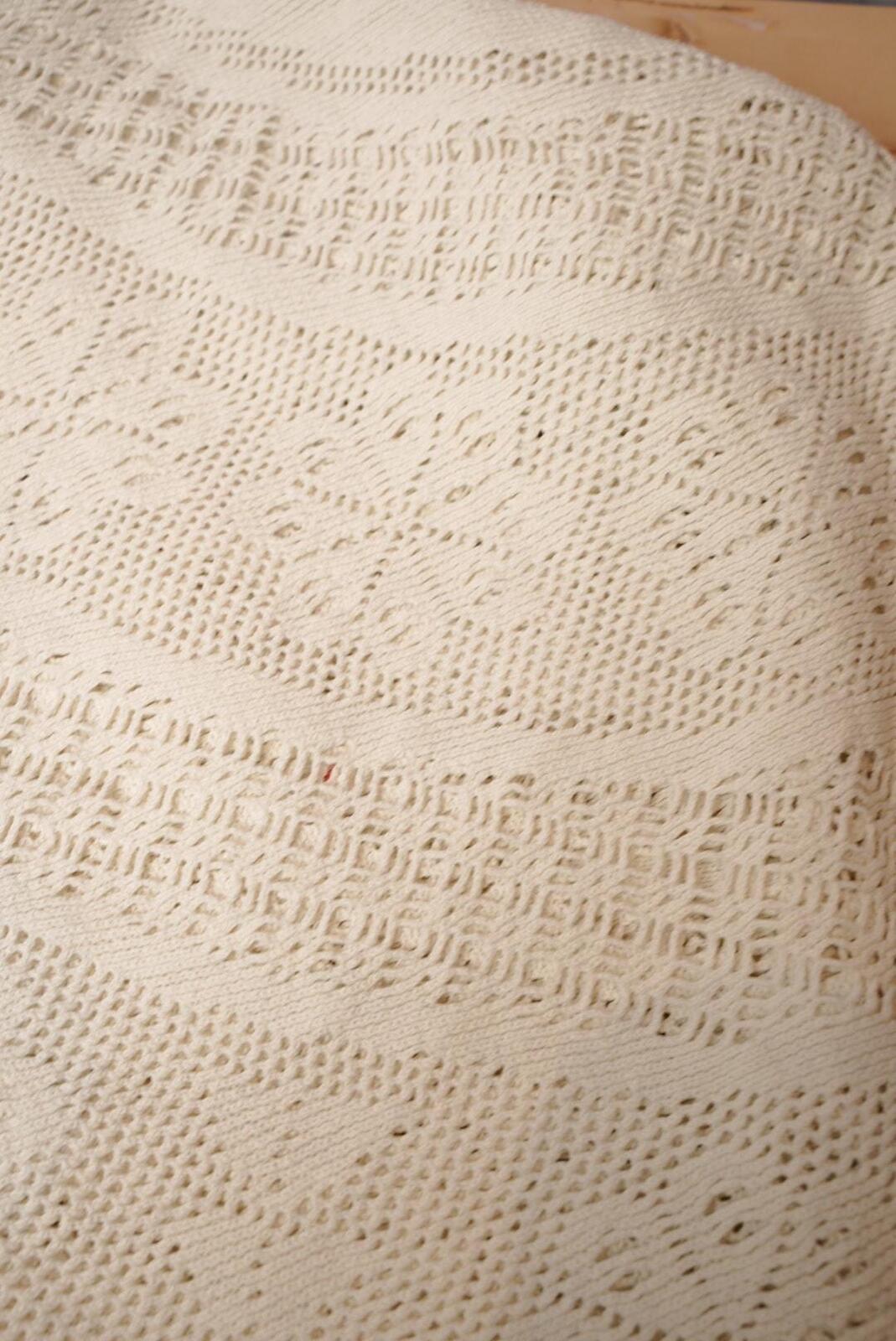 White Oval Crochet Tablecloth