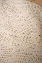 White Oval Crochet Tablecloth