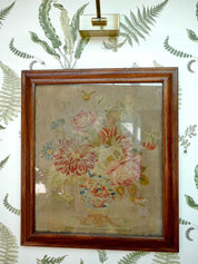 Victorian Framed Floral Needlepoint Tapestry