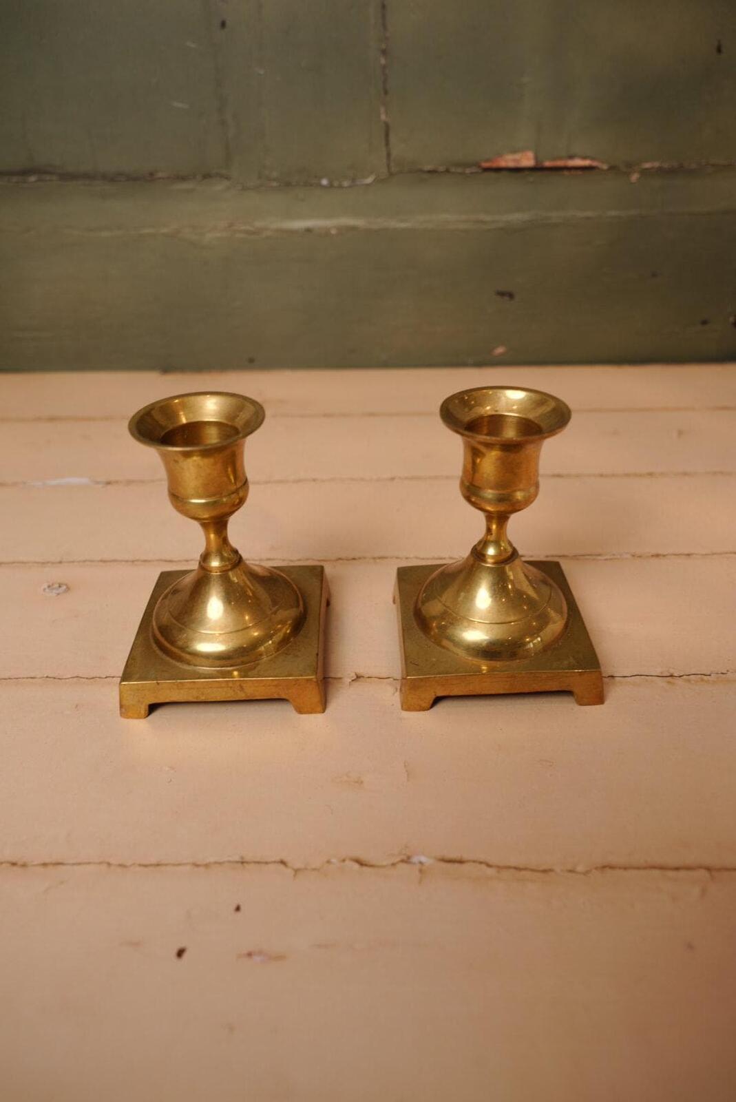 Pair Vintage Brass Candlesticks